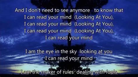 youtube eye in the sky lyrics|eye in the sky letra.